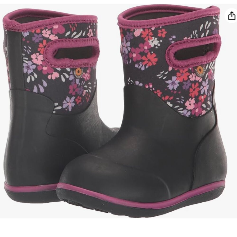 NWT Bogs Baby Classic Kids' Waterproof Floral Rain Boots sz 5T
